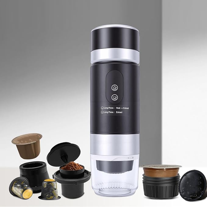 Portable Coffee Machine Rechargeable Batteries, Handheld Electric Maker with Stainless Steel Capsule for Camping and Travel - Image 2
