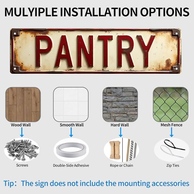 Vintage Metal Art 16 * 4 Inch “PANTRY” Kitchen Utility Wall Decor - Image 5
