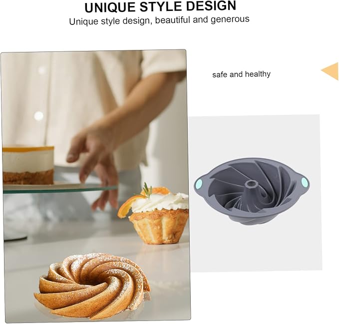Silicone Baking Pan Rack Cake Pans for Baking Chiffon Cake Mold Tools Light Grey - Image 5