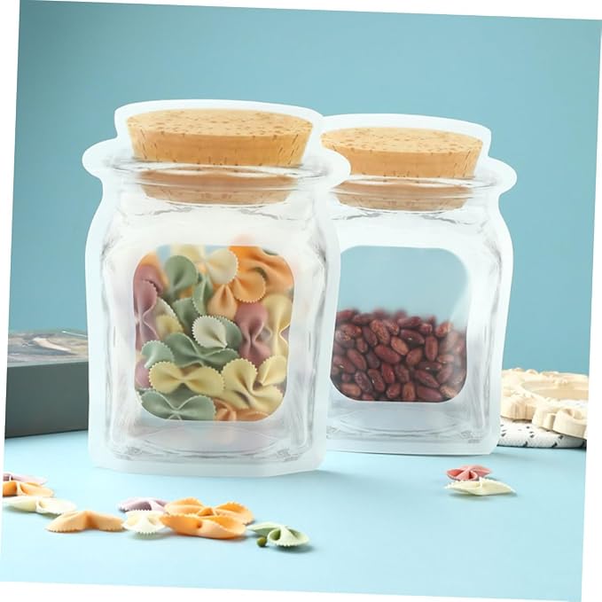 ERINGOGO 50pcs Small Self-sealing Jar Bags for Cookie Packing Decorative Food Storage Pouches Stand-up Snack Wrapping Bags Creative Design for Baked Goods and - Image 5