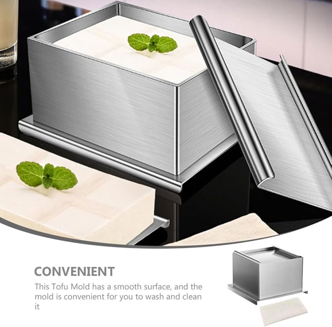 Reusable Stainless Steel Tofu Mold Pressing Tool with Cloth for DIY Cooking, Easy to Clean and Sturdy Tofu Presser Mold Suitable for Bean Curd and Food Preparation - Image 7