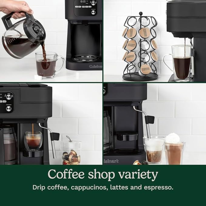 Cuisinart Coffee Center Barista Bar 4-in-1 Coffee Maker, Single-Serve Pods Compatible, Coffeemaker, Three Brewing Sizes, SS-4N1MBNAS, Black - Image 4
