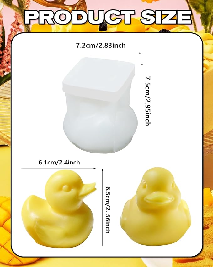 Duck Silicone Mold - 3D Duck-Shaped Candle & Chocolate Fondant Mold for Resin, Plaster, Aroma Resin, Clay Craft - Image 3