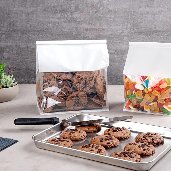 Restaurantware White Paper Cotton Tin Tie Bag, 100 Pack - Image 4