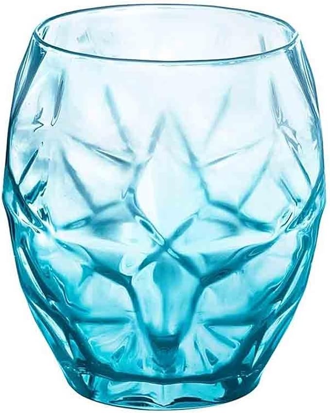 drinking glassware Blue Textured Crystal Glass Cup, 400/500ml(Large) by Unknown