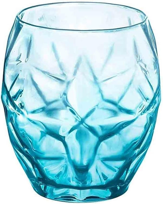 drinking glassware Blue Textured Crystal Glass Cup, 400/500ml(Large) by Unknown