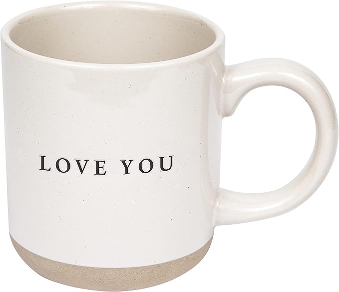 Sweet Water Decor Love You Stoneware Coffee Mugs - 14Oz Cute Mugs for Hot & Cold Drinks - Dishwasher & Microwave Safe - Gift for Special Someone - Ideal for Espresso & Tea Lovers by SweetWaterDecor