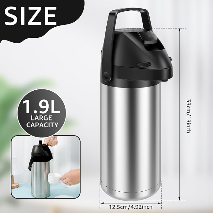 Insulated coffee machine with pump, double-layer insulated hot drink kettle Exquisite Choice - Image 2