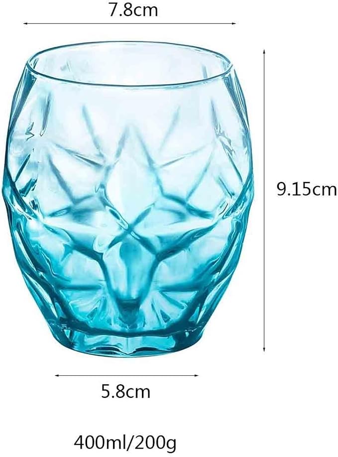 drinking glassware Blue Textured Crystal Glass Cup, 400/500ml(Small) - Image 2