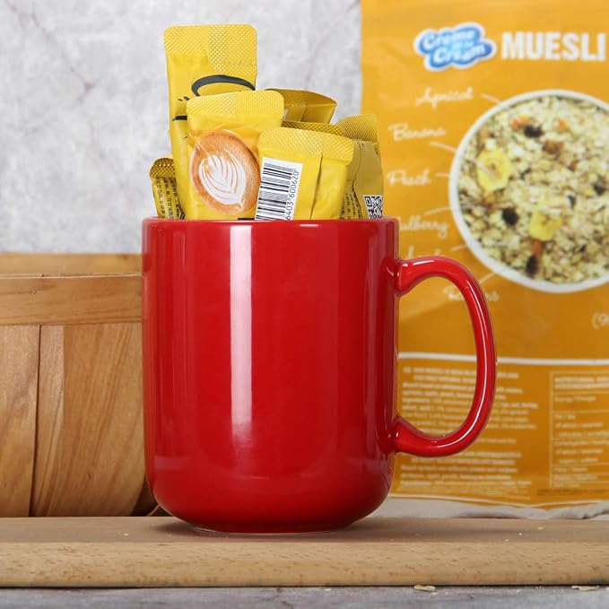 20 OZ Large Coffee Mug, M016 Ceramic Big Tea Cup with Handle for Dad Men, Red - Image 5