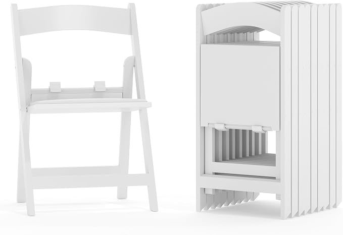 Flash Furniture Hercules Series Kids Padded Folding Chairs for Children, Children's Event Seats with 264-lb. Static Weight Capacity, Set of 10, White by FlashFurniture