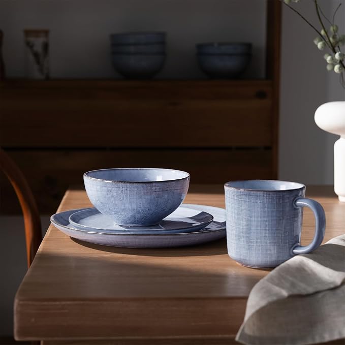 famiware Moonlight Coffee Mug Set of 4, 14oz Mug Set with Linen Finish, Coffee Cup Set with Handle for Latte, Cappuccino, Tea, Hot Cocoa, Microwave and Dishwasher Safe, Blue - Image 7