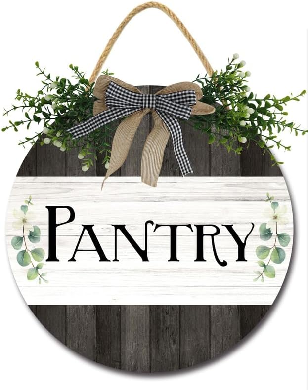Bidesign Pantry Sign Wall Decor For Door Farmhouse Rustic Hanging Wooden Pantry Room Wall Art Sign For Home Kitchen Pantry Cabinet Decor Kitchen Decorations, 11inches by Bidesign
