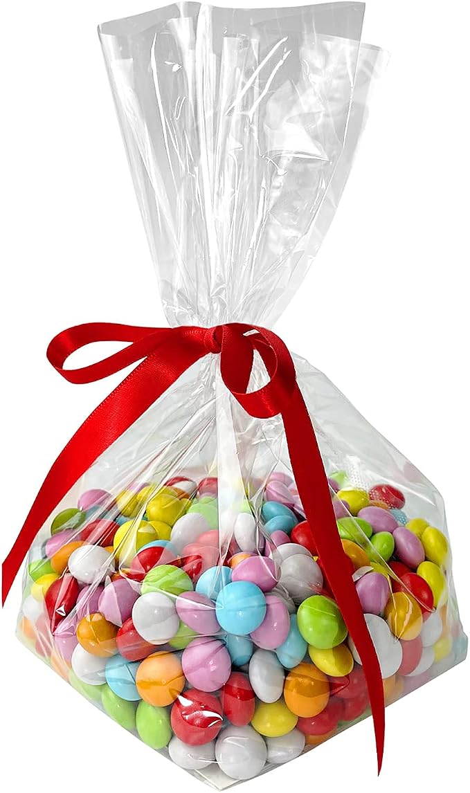 Morepack Gusseted Flat Bottom Cellophane Bags 4x4x10 In 50Pcs | with Paper Insert - Image 2