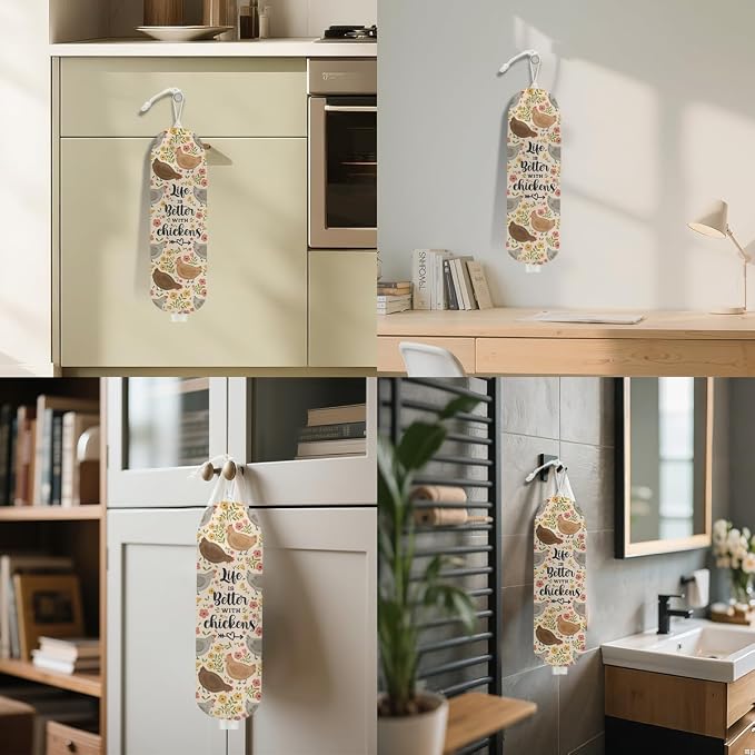 Chicken Plastic Bag Holder, Chicken Mom Gifts Wall Mount Grocery Bag Holder | Chicken Gifts for Women Bag Holder, Reusable Grocery Bag Storage Dispenser, Farmhouse Kitchen Home Decor - Image 6