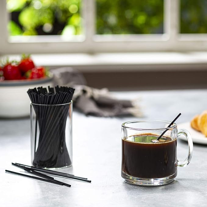 Comfy Package 5 Inch Coffee & Cocktail Stirrers [1000 Count] Straws | 5" Stir Sticks, Hot or Cold Drinks, BPA-Free Plastic, Sleek Black Look, Cafes, Bars & Offices - Image 5