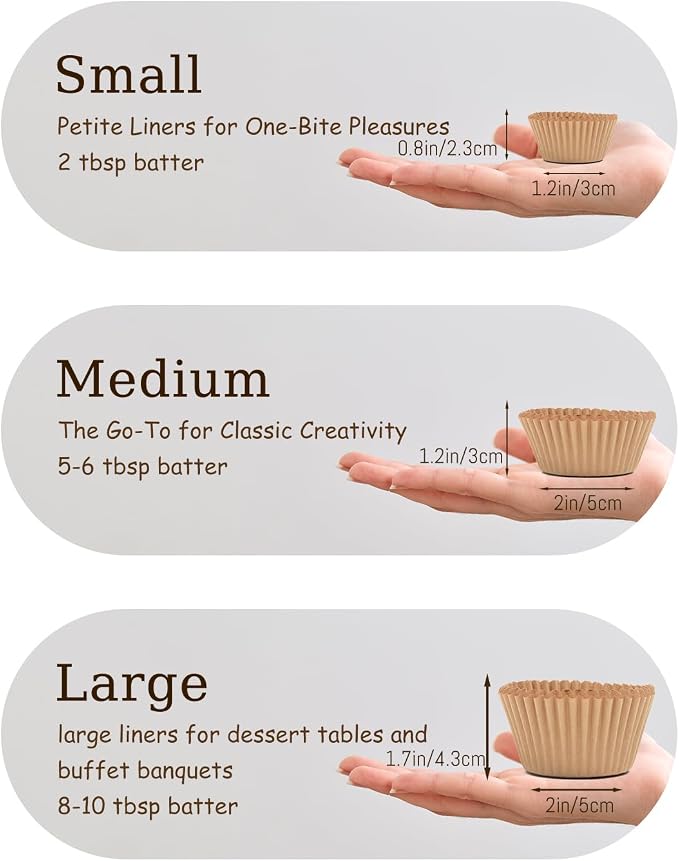 qiqee Foil Cupcake Liners, 300 Count, Standard Size, Gold - Image 5