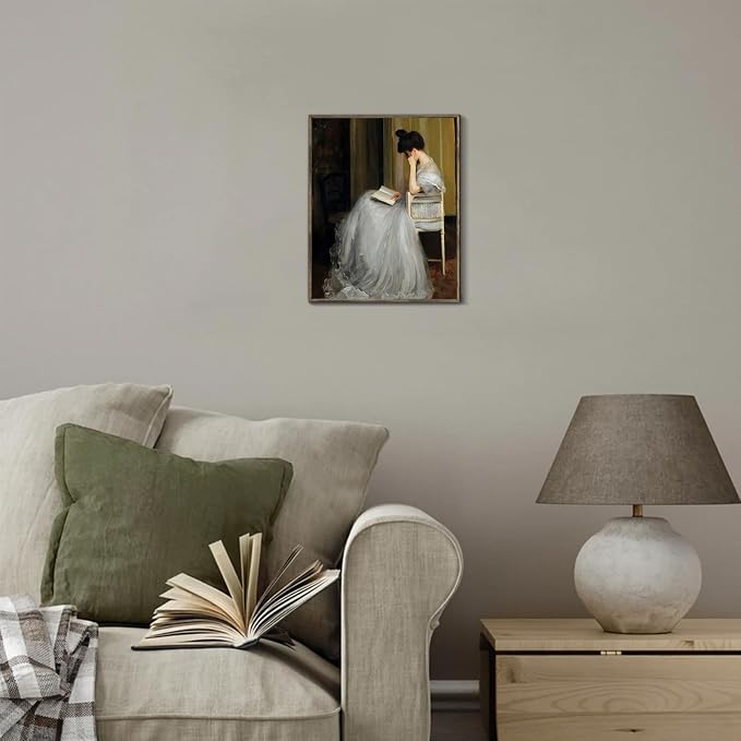 XOCUUI Vintage French Victorian Portrait Decor Famous Artwork Woman Reading Portrait Oil Painting Dark Academia Aesthetic Print Antique Poster Retro Gallery Bedroom Decor 8x10 - Unframed - Image 4