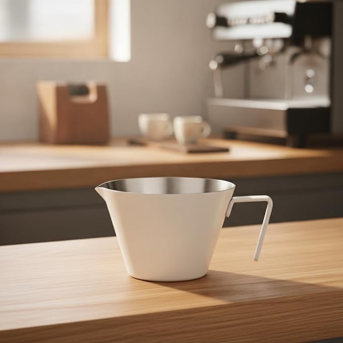 Coffee Measuring Device Espresso Measuring Cup Cup Pouring Cup With Ergonomic Side Handle And Suitable for home operations beverage labs tasting, Satin Finish, 100ML Single Spout - Image 4