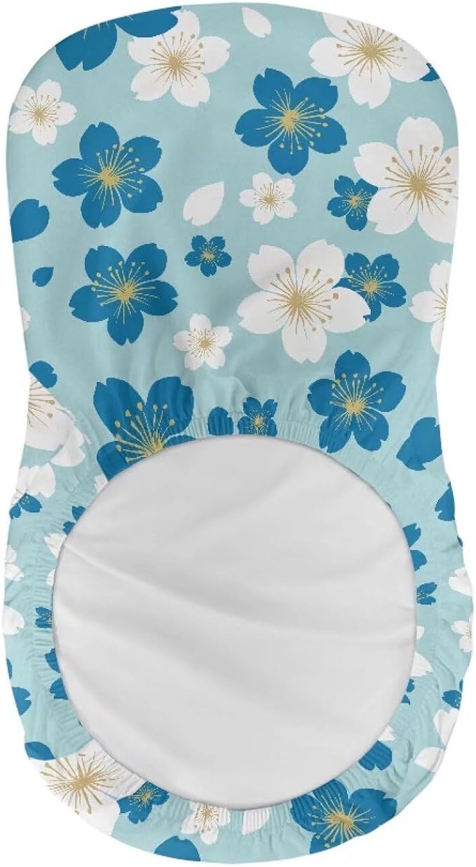 Blue Cherry Blossom Set of 2 Bar Stools Slipcovers, Height Counter Bar Stool Protector Non Slip Swivel Seat Covers Adjustable Stool Chair for Home Kitchen Cafe Furniture - Image 5