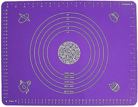 Silicone Rolling Mat 30x40cm Non- With Measurements(Purple) | Rolling Mat Dough, Bread and Pizza, Reusable Kitchen Tool Home Bakers, Blue by Unknown