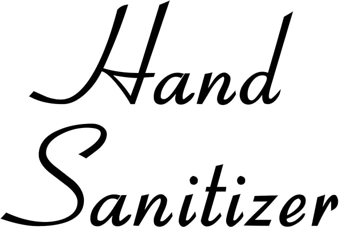 Hand Sanitizer 4.5w x 3h Label | Bathroom Organization | Die Cut Vinyl Decal | Black Retro Font (Sticker Only) by MinglewoodTrading