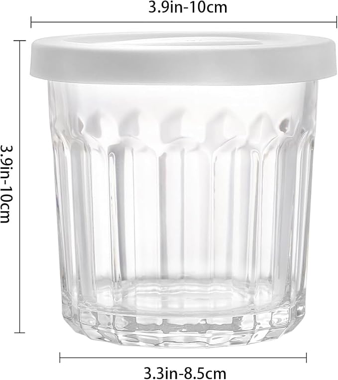 Working Glass Cups with Lids Set of 4, 13.5oz Thick Glass Tumblers | Classic Picardie Style Glassware, Stackable Design, 2-in-1 Drinking Cup & Food Storage Jar with Premium Thick Glass - Image 3
