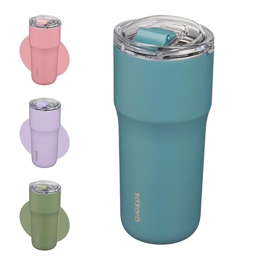 BJPKPK 24 oz Coffee Tumbler, Insulated Stainless Steel Travel Cup | Double Wall Vacuum, Leak Proof Lid, Keeps Hot/Cold/Iced, BPA Free, Dishwasher Safe, Cupholder, Haze Blue by BJPKPK