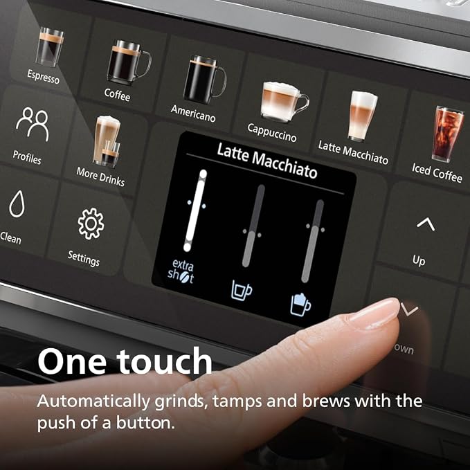 PHILIPS 5500 Series Fully Automatic Espresso Machine, LatteGo Milk System, Integrated Grinder, 20 Hot & Iced Coffee Pre-Sets, Quick Start, SilentBrew, 15-Bar Pressure, Black Chrome (EP5544/94) | LatteGo Milk System, Integrated Grinder, 20 Hot & Iced Co... - Image 3