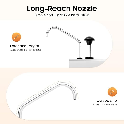 Stainless Sauce Dispenser Pump 4L/4.2Qt Single Head Sauce Dispenser Pump Sauces, Ketchup, Syrup, Salad Buffet Equipment Condiment Pump Station for BBQ Restaurants Sauce