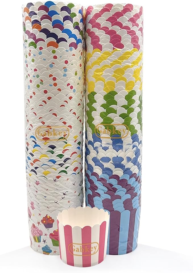 100pcs Random Colorful Premium Greaseproof Cupcake Paper Liners No Muffin Pan Needed Cupcakes Papers - Image 6