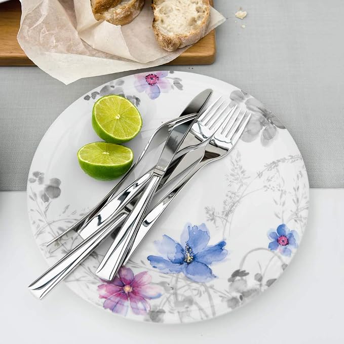 Villeroy & Boch Mariefleur Gris Basic Breakfast Plate, 21 cm, Premium Porcelain, White/Multicoloured - Image 3