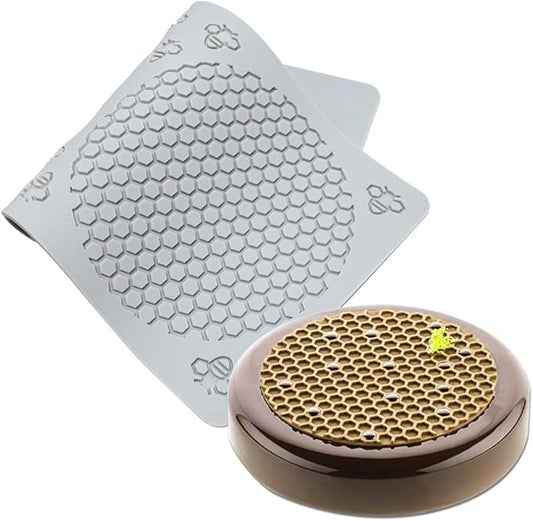 Honeycomb Bees Silicone Fondant Cake Mold for Kitchen Cake Cupcake Decorating Beehive Silicone Baking Molds Chocolate Candy Molds Sugarcraft M