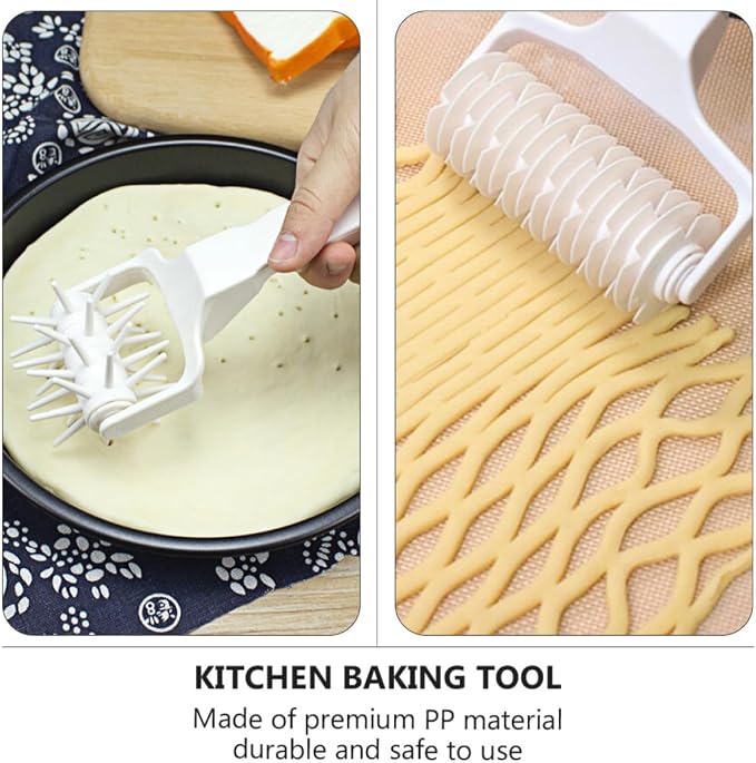 2pcs Pizza Dough Tool Roller Pin with Pp Material and Easy-to-use Design, Convenient Pastry Crust Puncher Wheel for Kitchen Baking and Pizza Preparation - Image 3