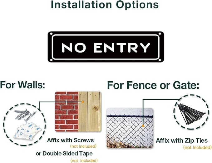 Tin Sign No Entry Metal Sign Tin Plaque Metal Plate Home Door Bar Pub Decor 4X16 Inches - Image 4