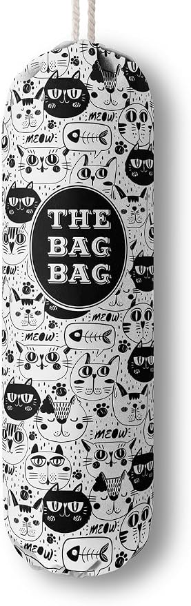 Grocery Bags Holder Organizer - Wall Mount Plastic Bags Storage Container Dispensers, Pet Lovers Home Kitchen Essentials by HiLus