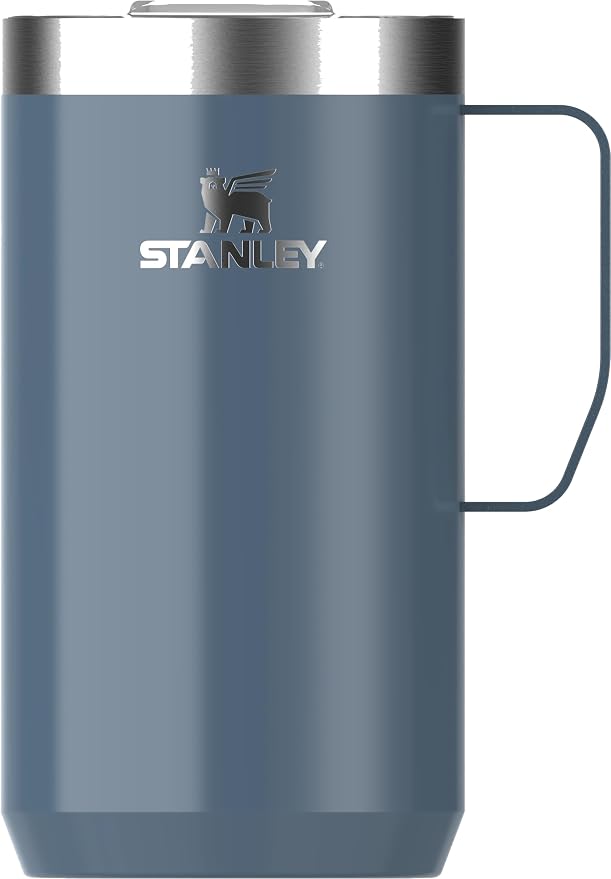 STANLEY Everyday Camp Mug 24oz | Drink Through Lid | Cup for Coffee, Tea and Drinks | Insulated Stainless Steel Coffee Mug | BPA-Free | Tempest Gloss by Unknown