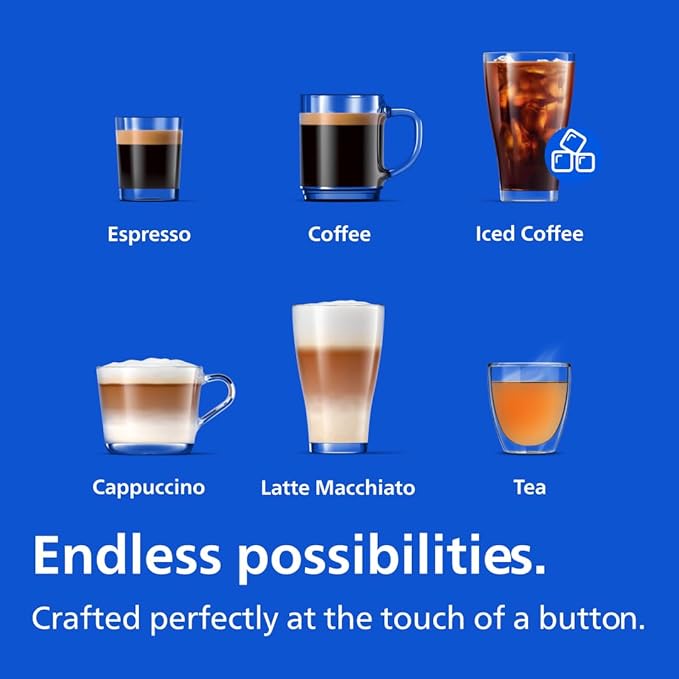 Philips 3300 Series Fully Automatic Espresso Machine with LatteGo Milk System and integrated grinder, 6 Hot & Iced Coffee Pre-Sets, 40% Quieter SilentBrew, 15-Bar Pressure, Glossy Black (EP3341/50) - Image 2