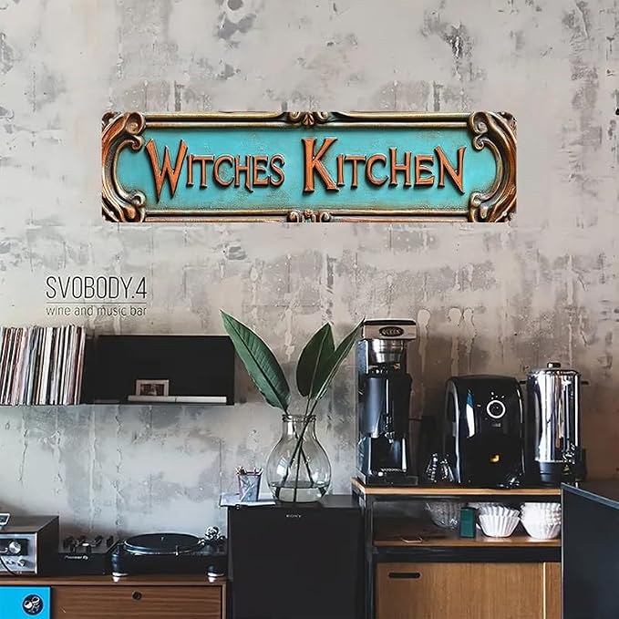 Bar Sign Bar Gifts Vintage Metal Wall Decor Sign"WITCHES KITCHEN" Street Sign Funny Man Cave Decor Accessories for Home, Bar, Bathroom, Bedroom Unique Retro Tin Signs for Outdoor 4 X 16 inches - Image 3