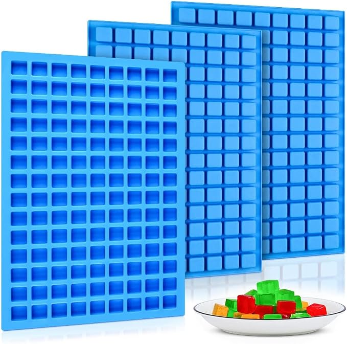 Square Silicone Candy Molds - Mini Silicone Molds for Hard Candy, Chocolate, Gummy, Caramel, Ganache, Ice Cubes (3) by CAKETIME