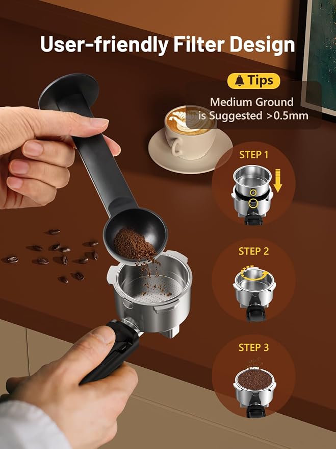 KEENSTAR 20Bar Espresso Machine, Hot & Iced Coffee Maker with Milk Frother | Stainless Steel, Touch Screen, Rapid Cold Brew, Espresso Maker with 40oz Water Tank for Latte, Cappuccino - Image 8