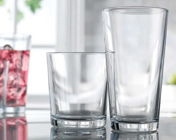 Glaver's Drinking Glasses Set of 12. Glassware set, 6 Highball Glass Cups, 6 Whiskey glasses. Classic Drinkware Set 17 oz Tall Glasses Set and 13 oz Rock Glasses. - Image 6