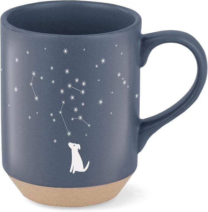 Fringe Studio Celestial Dog Stoneware Mug, 12 fl oz, Navy, 429017 by FringeStudio