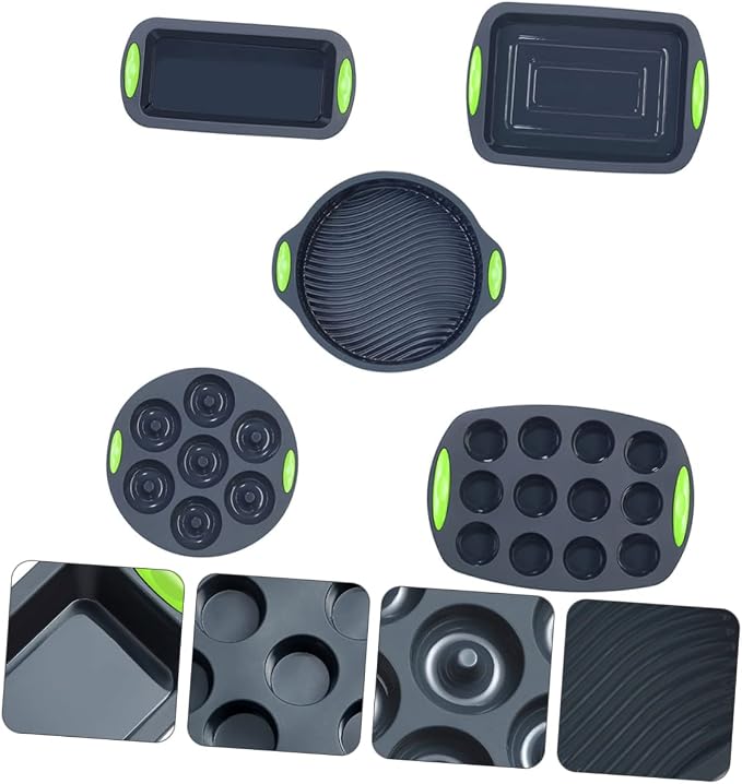 COLLBATH Quality Silicone Cake Mold Set Baking Pans for Baking Cake Pans Sets Grey - Image 3