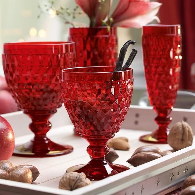 Villeroy and Boch Boston Red Coloured Wine Glass 120mm - Image 2