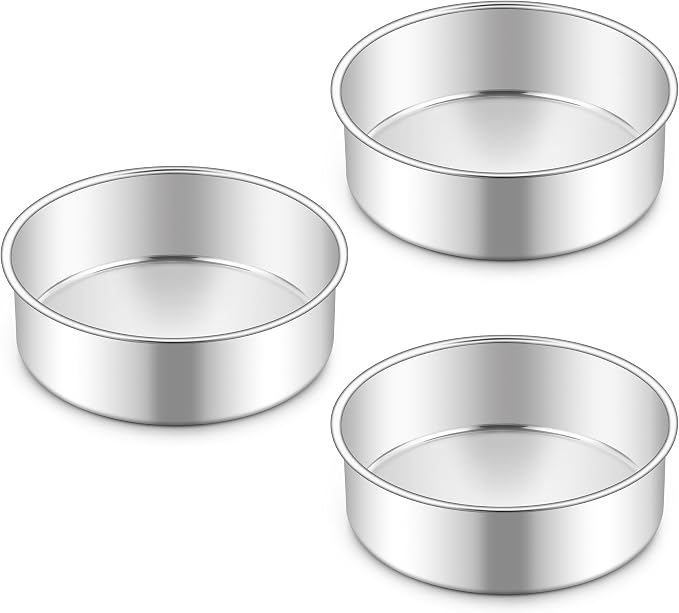 Homikit 6 Inch Round Cake Pan Set, Stainless Steel Small Baking Pans 3 Pack for Oven & Dishwasher, 2” Deep Small Nonstick Layer Cake Tins, Non-Toxic & Healthy by Homikit