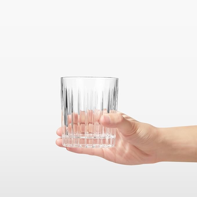 Royalrose Premium VertiLine 10 oz Whiskey Glasses Set of 6 (Short glasses) | Lowball Glasses Set. Lead-Free Crystal Drinking Glasses. Water Glasses, Mojito Glass Cups, and Mixed Drink Cocktail Glass Set - Image 3