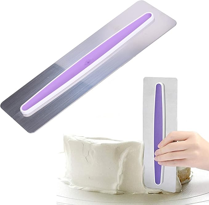 Cream Scraper, DIY Cake Tools Stainless Steel Cream Scraper Fondant Smoothing and Decorating Tools for Food Cake Bread Kitchen Cheese