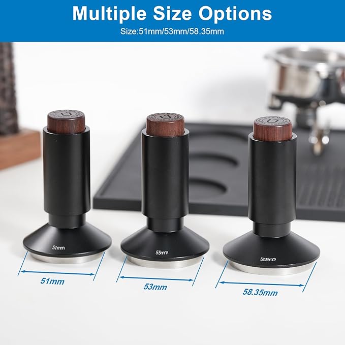58.35mm Espresso Tamper & Magnetic WDT Tool, Barista Cofee Tamper with Spring Loaded, Anodized Aluminum Alloy Handle, Stainless Steel Corrugated Base with Cover for Portafilter Basket