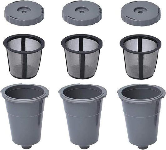 Reusable Coffee Filter Compatible with Keurigg My K Cup B30 B40 B50 B60 B70 K10 MINI Plus K15 K40/45 K55 K60/65 K70/75/79 Series 5048 Old Mode Grey by Podoy (3 Pack)